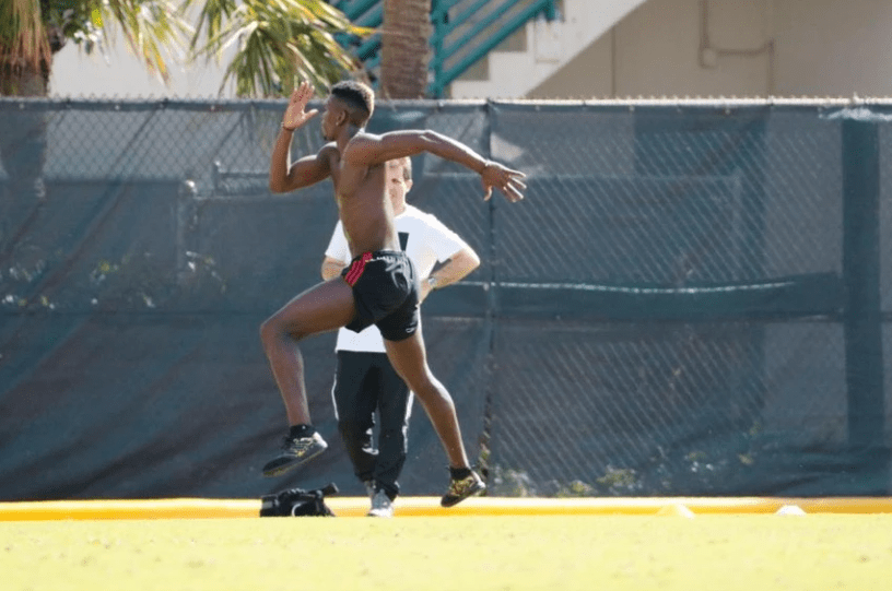 Pogba đang tích cực tập luyện để trở lại sân cỏ. Ảnh: GOAL