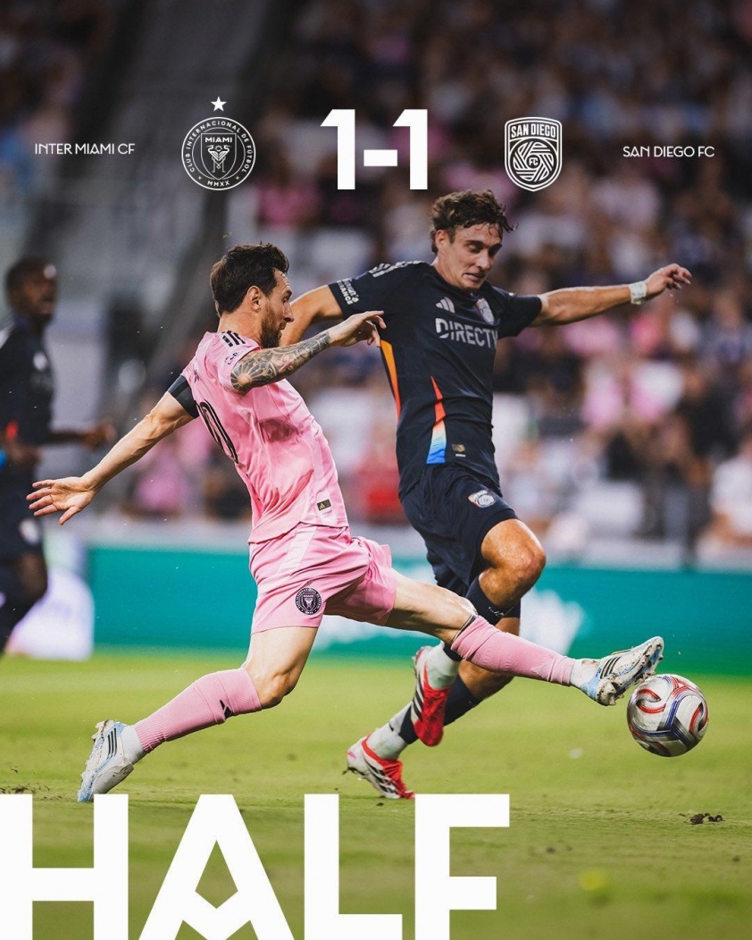 Trực tiếp bóng đá Inter Miami 1-1 San Diego: Siêu phẩm của Messi